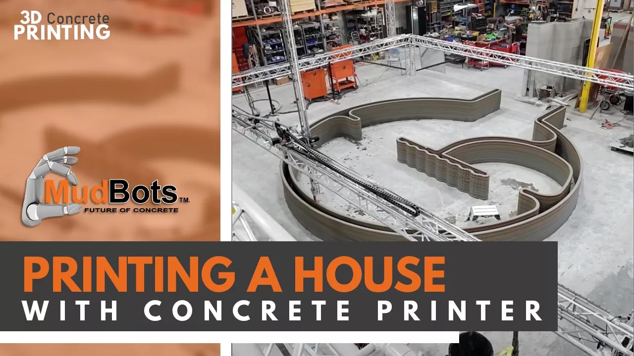 Printing a House with 3D Concrete Printer 3DCP Mudbots